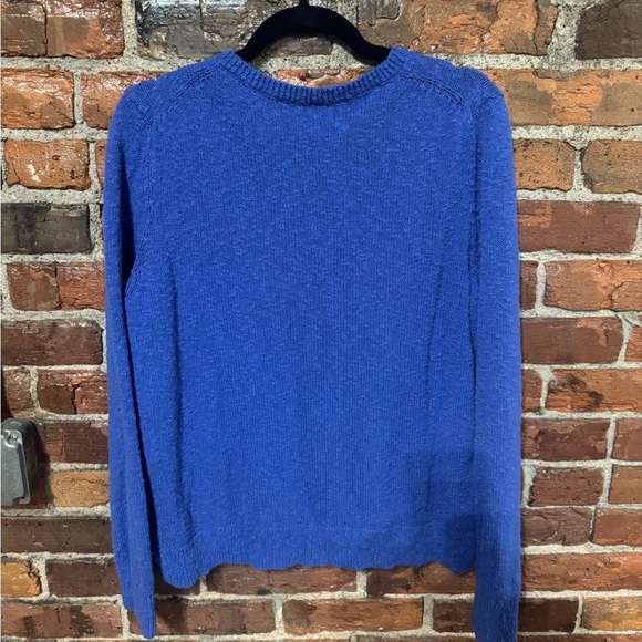 J. Crew Blue V-Neck Sweater with Ribbed Cuffs XL - Picture 4 of 4